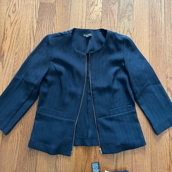 NWT Sweet Suit Navy Summer Blazer and Skirt Set, Size 6 - Picture 2 of 3